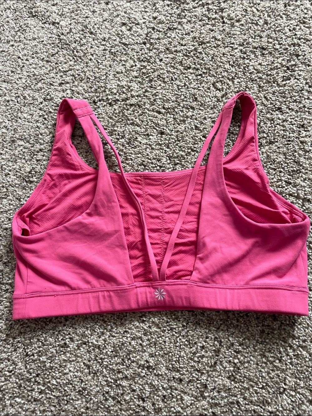 Athleta Exhale Hot Pink Strappy Back Sports Bra